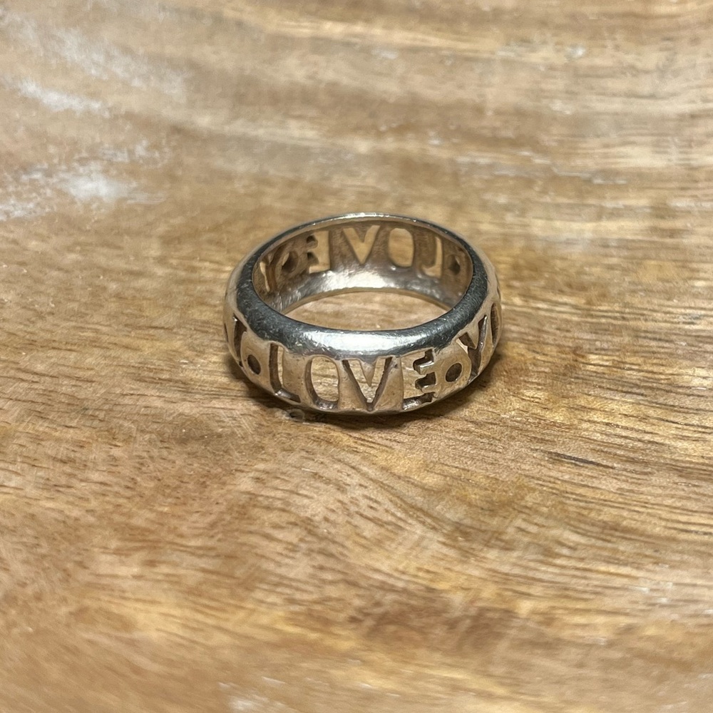 “I Love You” Cutout Letters 925 Sterling Silver Band Ring - Picture 5 of 9